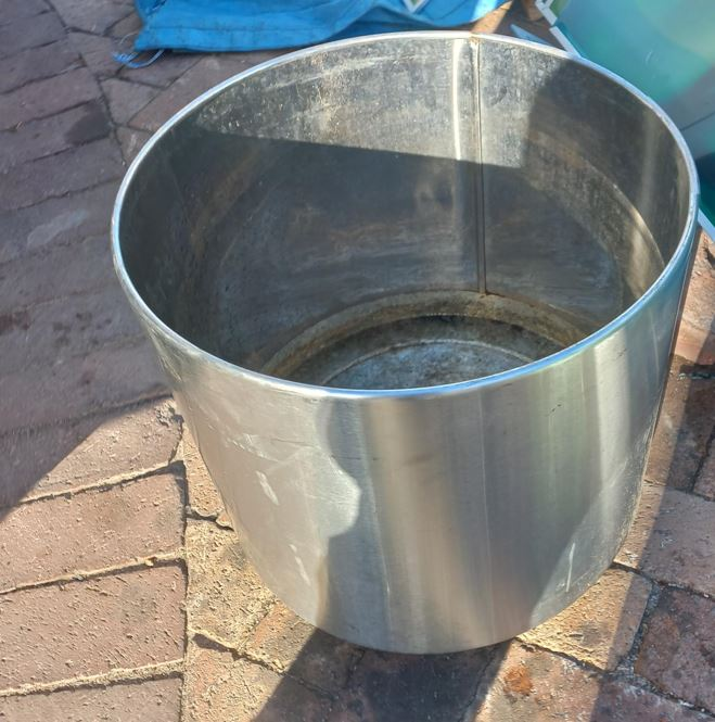 Square Punch Stainless Steel Planters with castors 420mm diameter - 350mm high- Rust Free - R 350