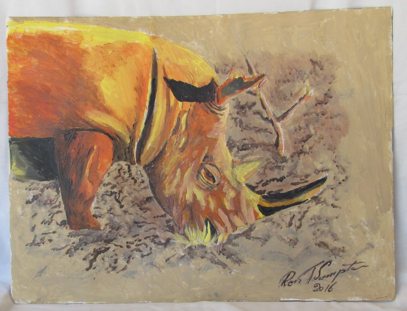 Rhino - Acrylic Painting - 2016