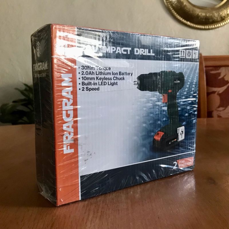 Brand new sealed Fragram 20V Cordless Impact Drill w/ 2.0Ah Lithium Ion Battery &amp; Charger