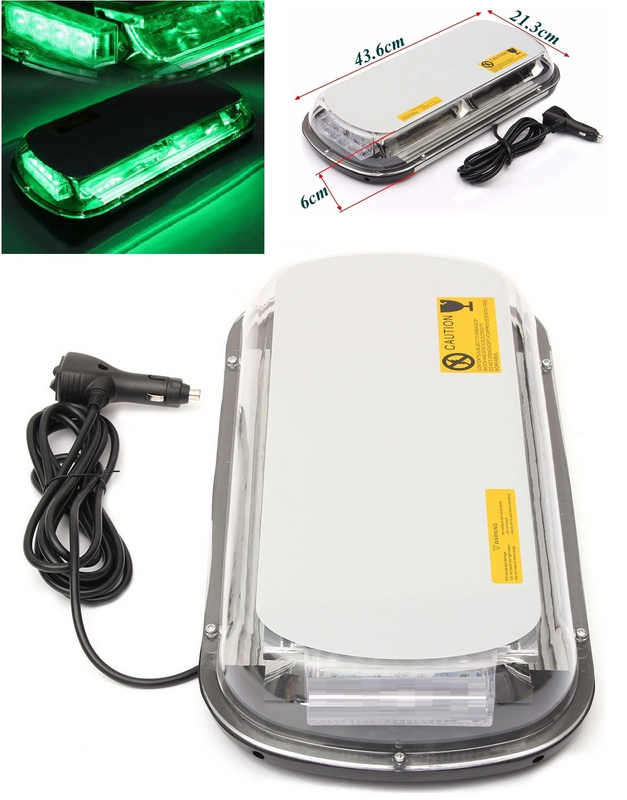 Green COB LED Vehicle Roof Top Strobe Flash Emergency Light. Magnetic Mount. Brand New Products.