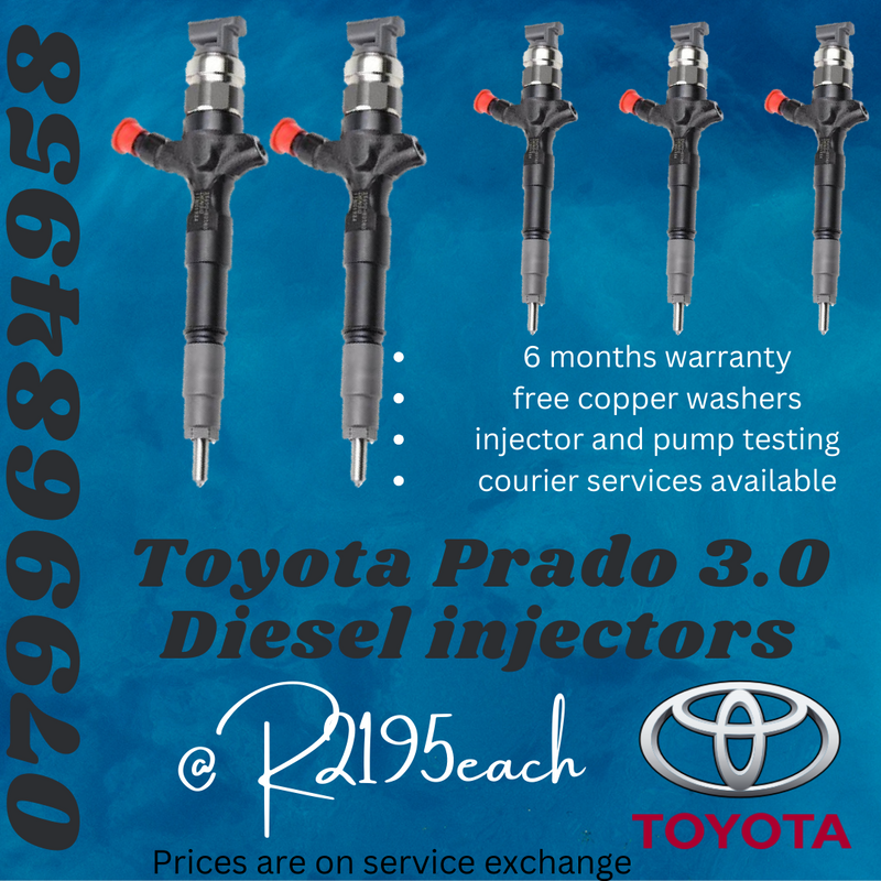 TOYOTA PRADO DIESEL INJECTORS/ WE RECON AND SELL ON EXCHANGE