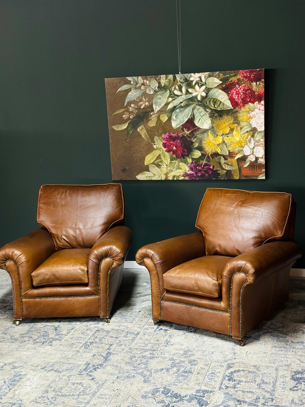 (ON PROMOTION) 2 x Immaculate genuine leather CAROSIL DESIGN armchairs (R8500 each &amp; R15k both)