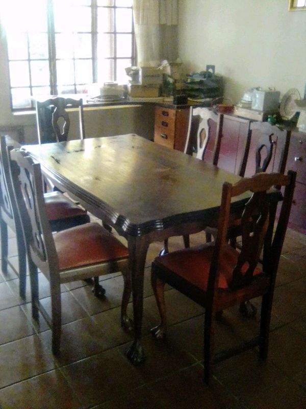 Antique dining table &amp; chairs