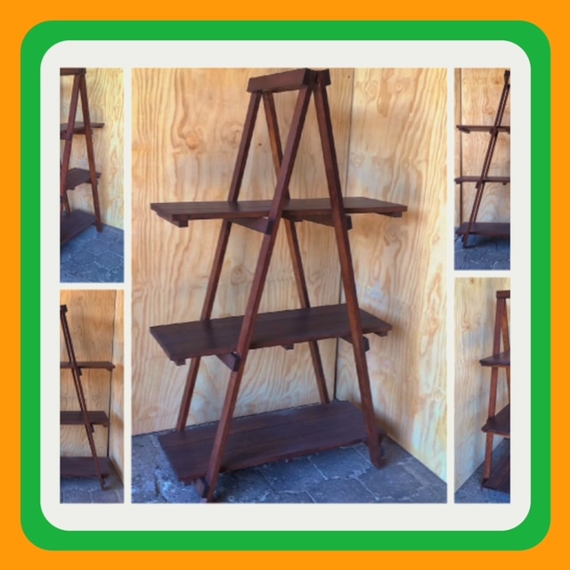 Trestle   shelving Single A Frame 3 tier 1670 - Stained