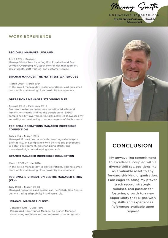 Experienced Regional Manager Seeking Role in Northern Suburbs – Cape Town