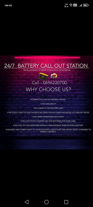 247 BATTERY CALL OUT STATION