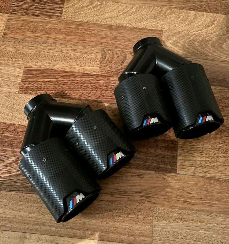 BMW M carbon style dual exhaust tips