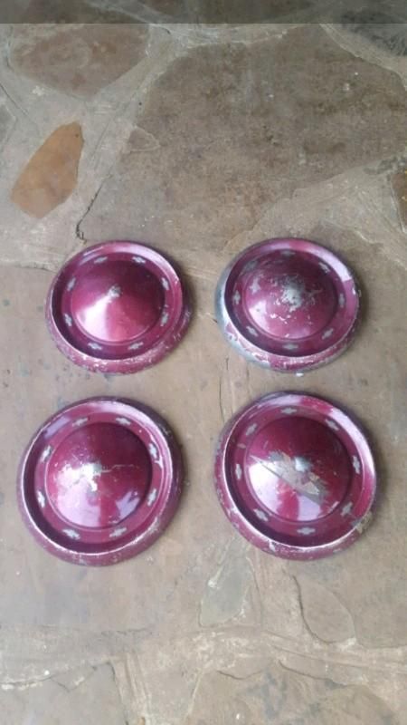 1956 chevy dog dish hub caps complete set