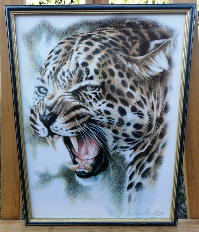 Original Leopard Print signed J Mills