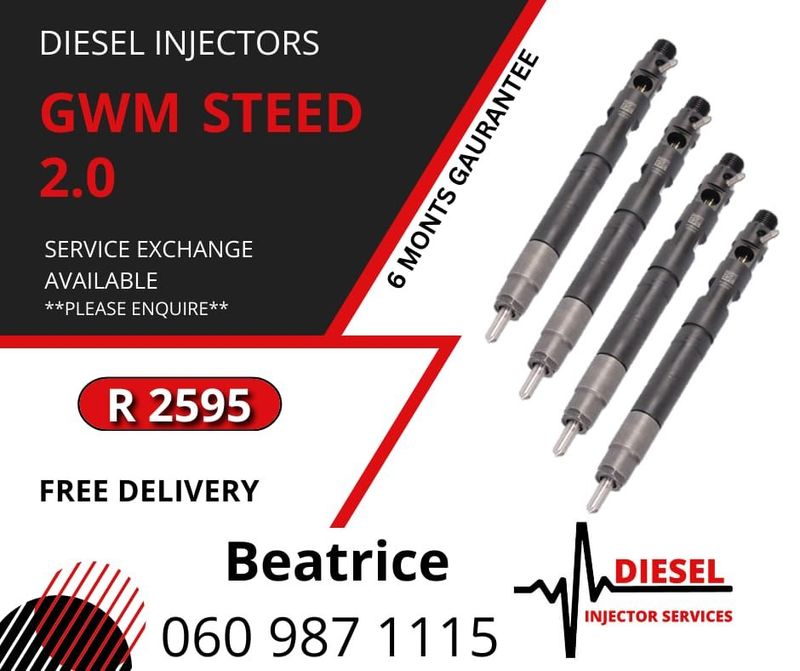 GWM STEED 2.0 BRAND NEW AND RECONDITIONED DIESEL INJECTORS FOR SALE WITH WARRANTY