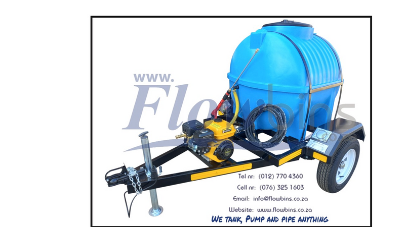 NEW 600 to 2500Lt 186 Bar mobile high pressure washer trailers from R32490