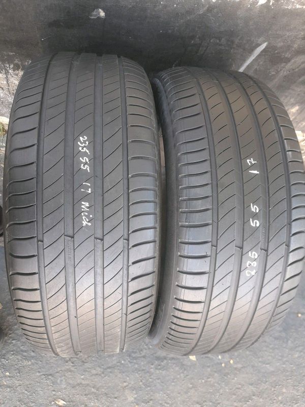 2 X 235/55/R17 MICHELIN PRIMARY 4 IS AVAILABLE NOW IN STOCK 90% TREAD LIFE ZUMA 061_706_1663