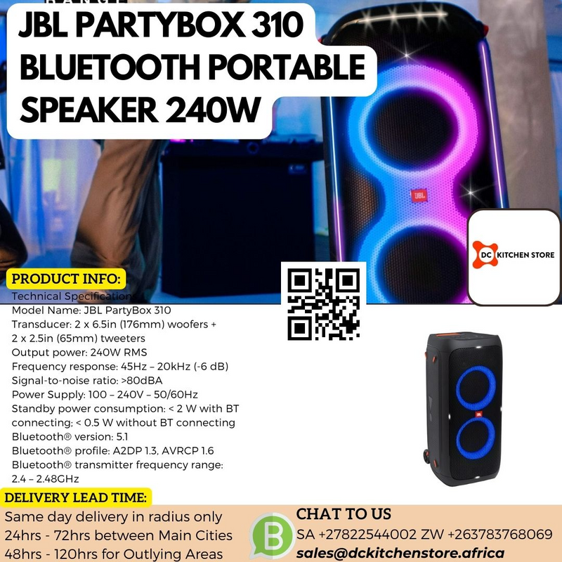 JBL PARTYBOX 310 BLUETOOTH PORTABLE SPEAKER