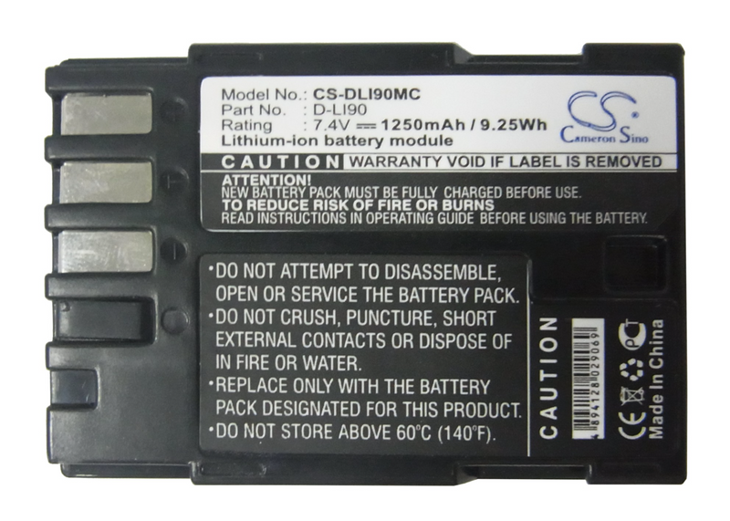 Camera Battery CS-DLI90MC for PENTAX D-LI90