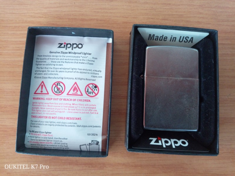 Zippo Lighter silver matte finish, new, in original box.
