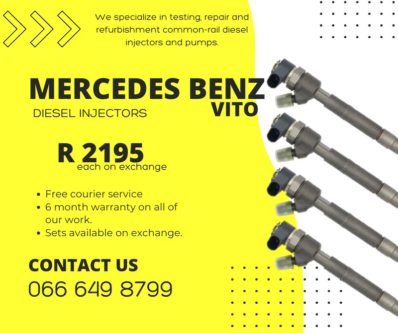 Mercedes Vito diesel injectors for sale on exchange or to recon 6 months warranty