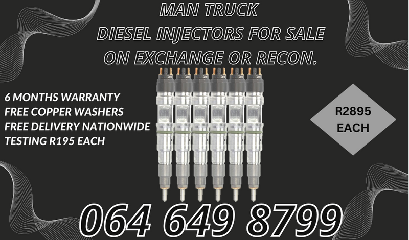 MAN TRUCK DIESEL INJECTORS FOR SALE WE SELL ON EXCHANGE OR RECON WITH WARRANTY.