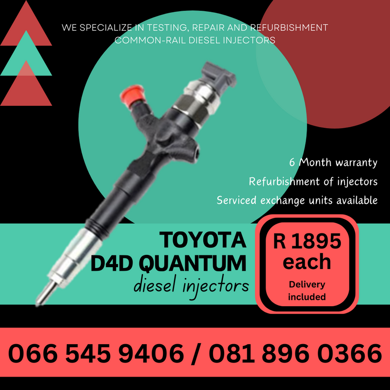 TOYOTA QUANTUM DIESEL INJECTORS FOR SALE ON EXCHANGE WITH WARRANTY