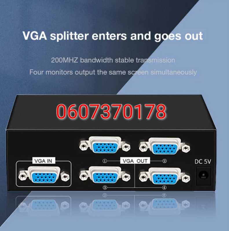VGA Splitter Box 1 in to 4 Output (Brand New)