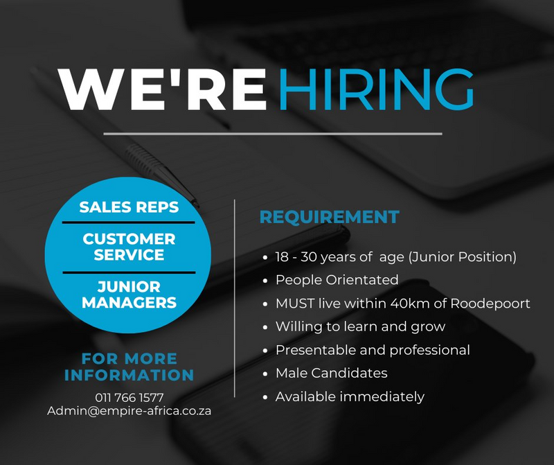 We are hiring Junior Managers