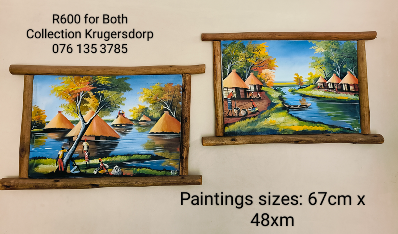 2 Painting with Wooden Frame