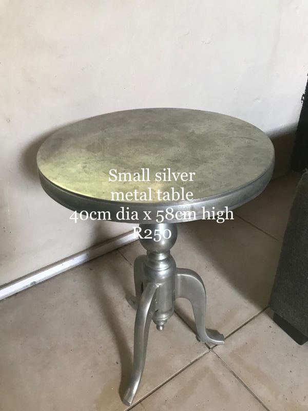 Small silver side table