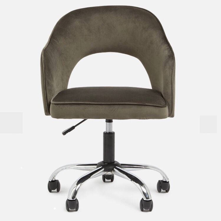 Brand new Sixth Floor Sierra velvet tub office chair - Charcoal