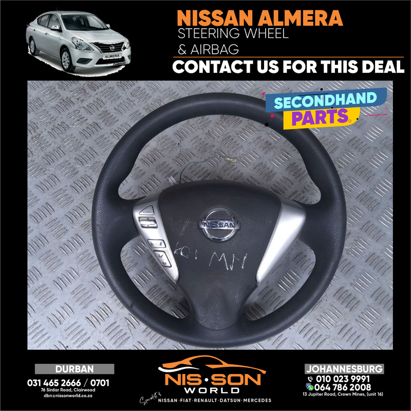 NISSAN ALMERA STEERING WHEEL AND AIRBAG