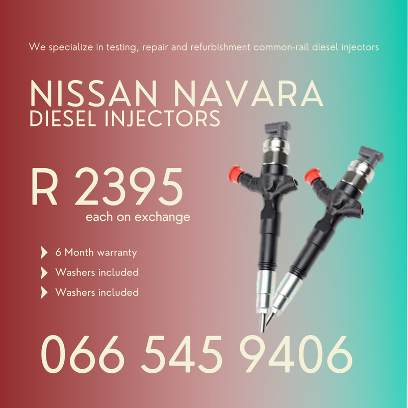 Nissan Navara diesel injectors for sale with 6 month warranty