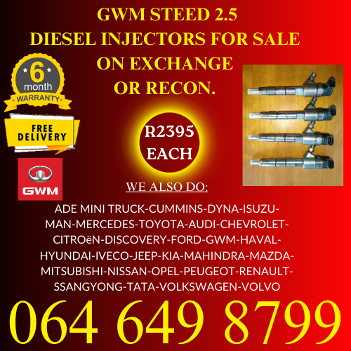 GWM 2.5 diesel injectors for sale on exchange or to recon