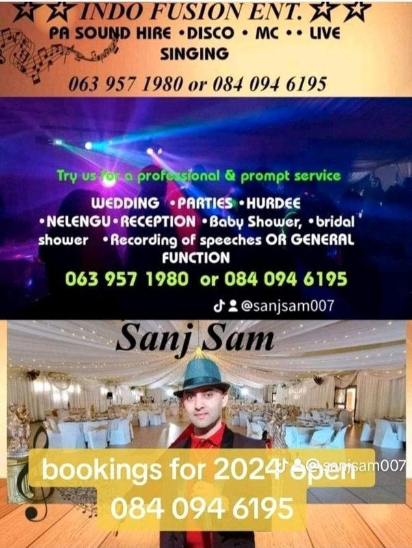 Sound hire Mc Live Singing Disco 084 094 6195 Wedding Parties Hurdee Nelengu Reception mehndi Sanj S