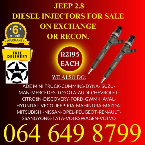 Jeep 2.8 diesel injectors for sale