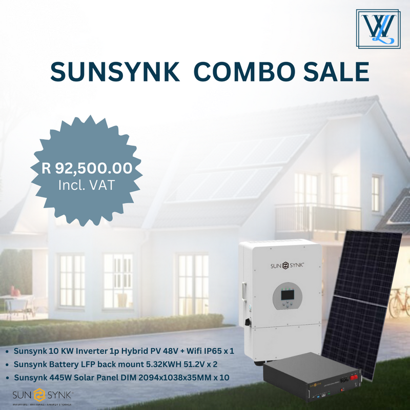 10KW or 12KW Exclusive Sunsynk Combo Deals