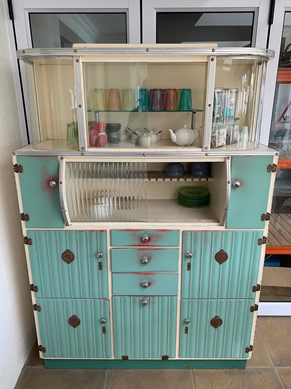 Vintage Kitchen Cupboard and Shelf Unit