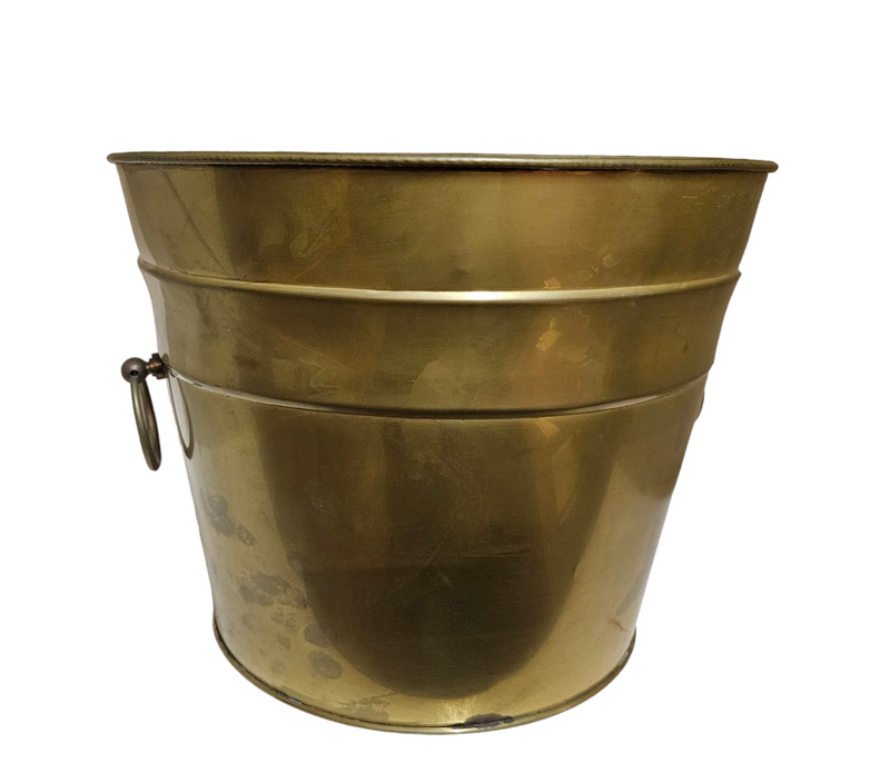 Large Brass Bottle Cooler / Ice bucket / Planter  With Handles