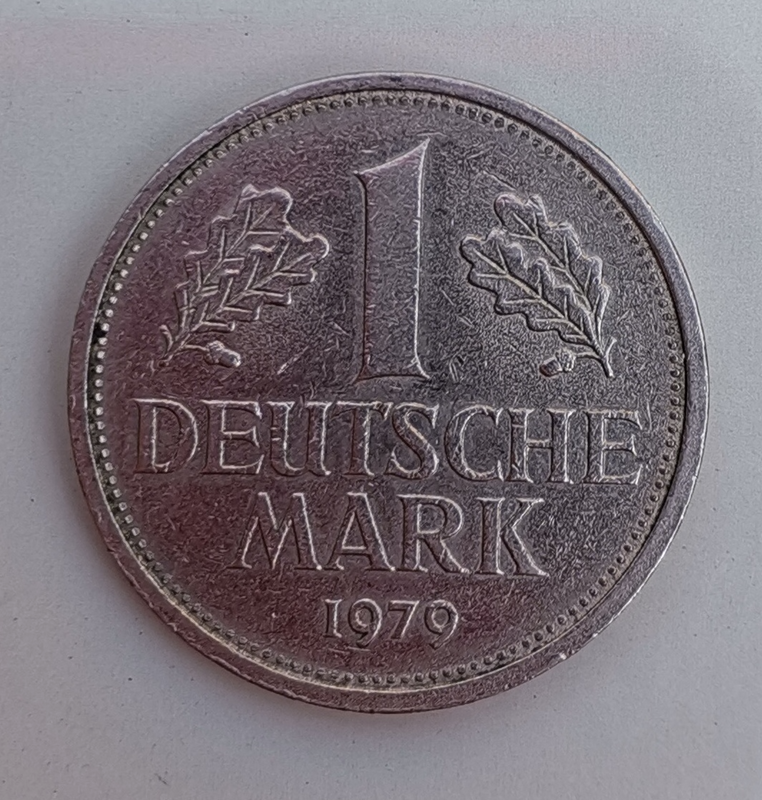 1979 German 1 Deutsche Mark (F) (1 DEM) (1948-2001) BUNDESREPUBLIK DEUTSCHLAND Coin For Sale.