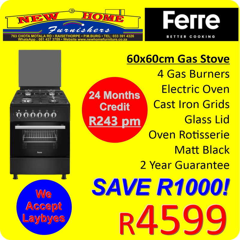Hot Deals on Ferre gas Stoves to Beat Load Shedding