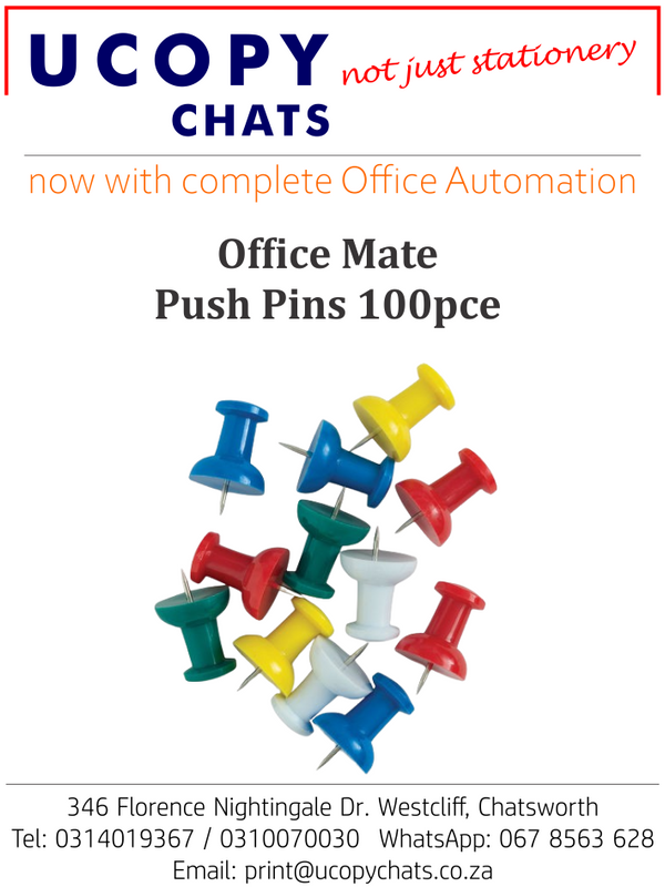Office Mate Push Pins 100pce