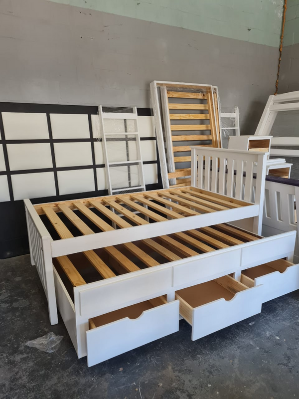 Pine beds with storage drawers