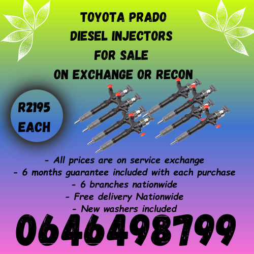 Toyota Prado diesel injectors for sale on exchange 6 months warranty