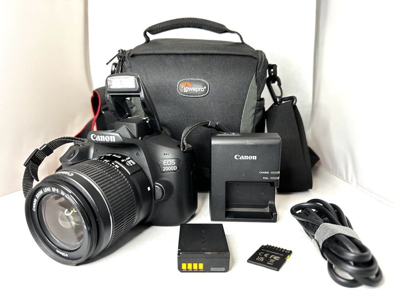 Canon e o s2000 d with lens and accessories * canon e o s2000 d d s l r camera body* canon 18 55mm