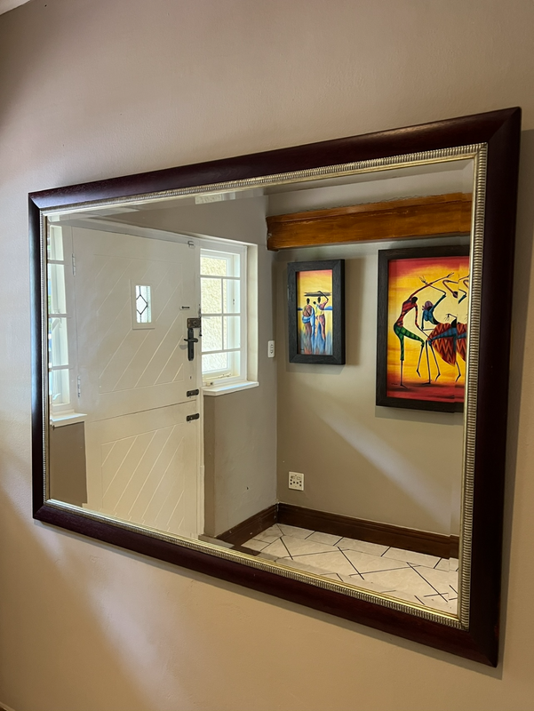 1.5m x 1m framed wall-mounted mirror