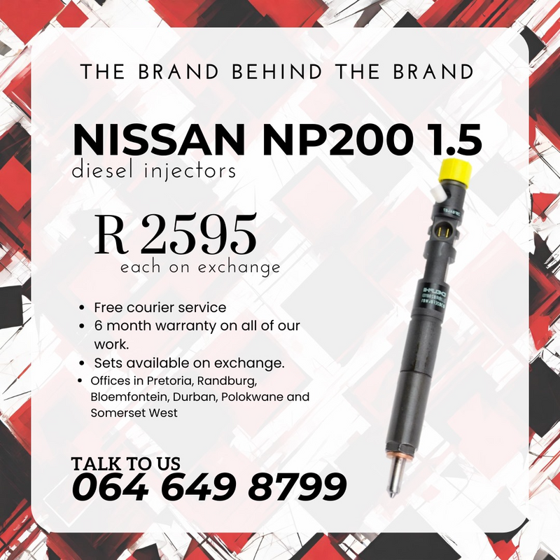 Nissan NP200 1.5 diesel injectors for sale on exchange or to recon