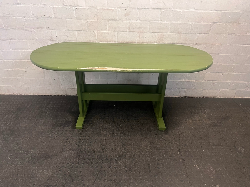 Green Patio/Dining Table (Some Damage to Paint/Sun Damage)- A47458