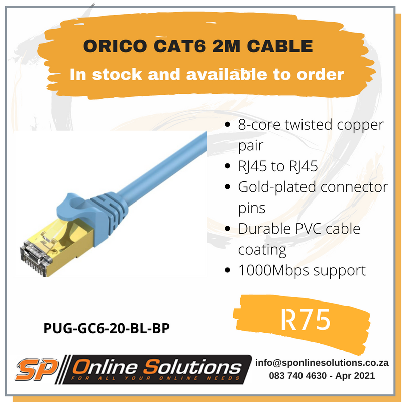 ORICO CAT6 2M CABLE – BLUE