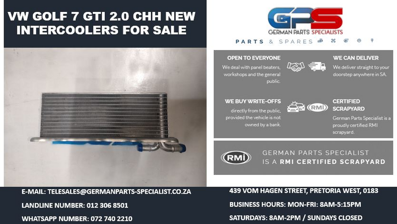 VW GOLF 7 GTI 2.0 CHH NEW INTERCOOLER FOR SALE