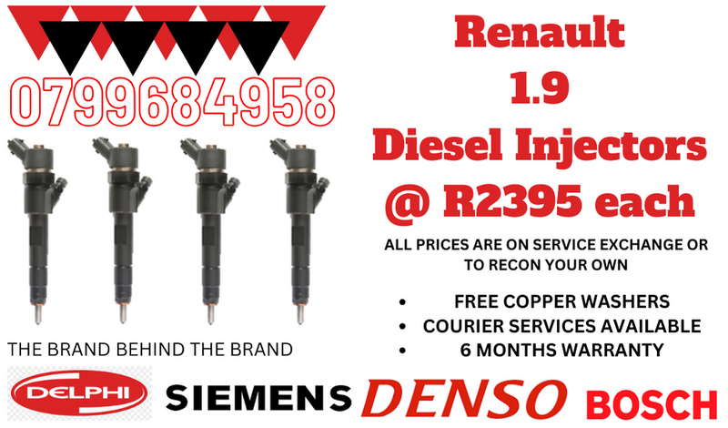 RENAULT 1.9 DIESEL INJECTORS/ WE RECON AND SELL ON EXCHANGE
