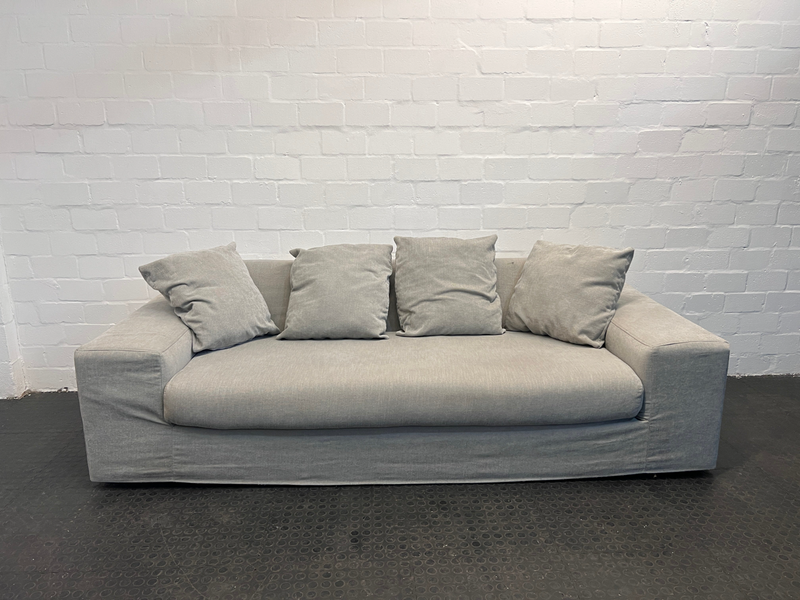 Coricraft Grey Slipcover Three Seater Couch,