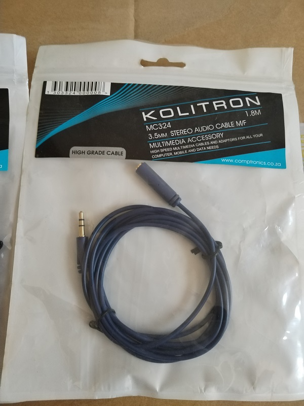 Kolitron 3.5mm Stereo Audio Cable 1.8m M-F