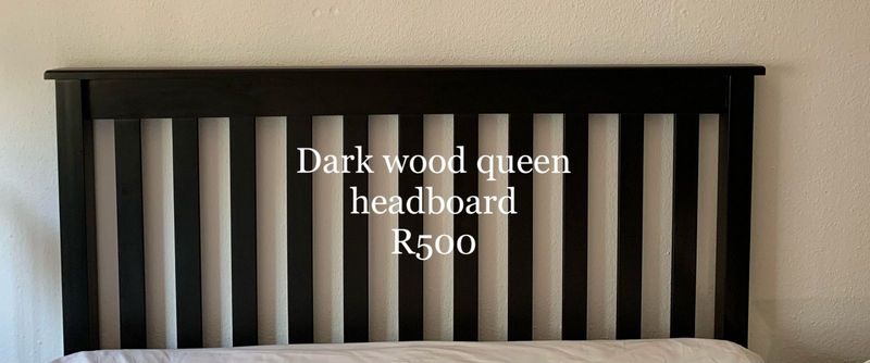Dark wood queen headboard